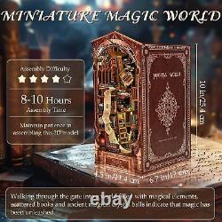 Book Nook Kit for Adults 2 Pack DIY Miniature Dollhouse Kit with Light Wood 3D