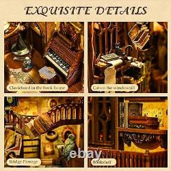 Book Nook Kit for Adults 2 Pack DIY Miniature Dollhouse Kit with Light Wood 3D