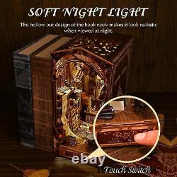 Book Nook Kit for Adults 2 Pack DIY Miniature Dollhouse Kit with Light Wood 3D