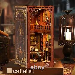 Book Nook Kit for Adults 2 Pack DIY Miniature Dollhouse Kit with Light Wood 3D