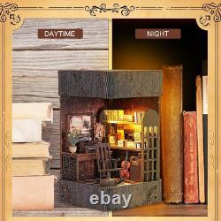 Book Nook Kit for Adults, DIY Miniature Booknook Kit with Led Light, 3D Wooden B