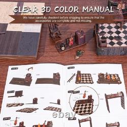 Book Nook Kit for Adults, DIY Miniature Booknook Kit with Led Light, 3D Wooden B