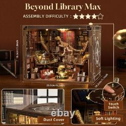 Book Nook Library Kit, DIY Miniature Dollhouse Booknook Kit, 3D Wooden Puzzle fo