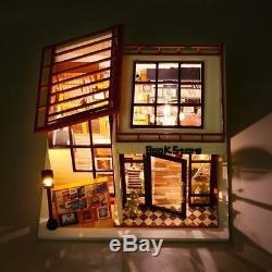 Book Store Miniature Wooden Dollhouse Assembly Kit Adult Christmas Birthday Gift
