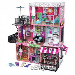 Brooklyn's Loft Dollhouse w accessories Furniture Wooden Playhouse Kids Loft Fun