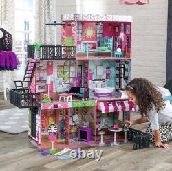 Brooklyn's Loft Wooden Dollhouse with 25-Piece Accessory Set Lights and Sounds