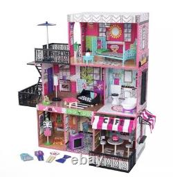Brooklyn's Loft Wooden Dollhouse with 25-Piece Accessory Set Lights and Sounds