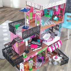 Brooklyn's Loft Wooden Dollhouse with 25-Piece Accessory Set Lights and Sounds