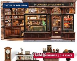 CUTEBEE Book Nook Kit DIY Miniature House Coffee Shop Dollhouse Kit for Adults