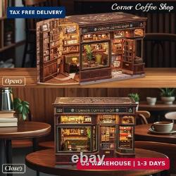 CUTEBEE Book Nook Kit DIY Miniature House Coffee Shop Dollhouse Kit for Adults