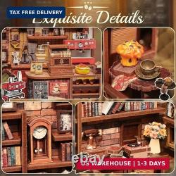 CUTEBEE Book Nook Kit DIY Miniature House Coffee Shop Dollhouse Kit for Adults