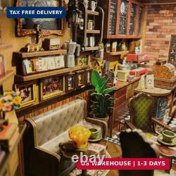 CUTEBEE Book Nook Kit DIY Miniature House Coffee Shop Dollhouse Kit for Adults