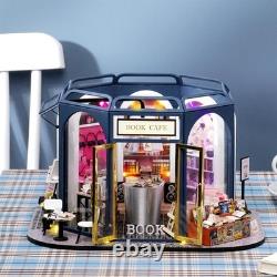 Cafe Dollhouse DIY 3D Wooden Mini House withLED Miniature Kit for Adult Best Gift