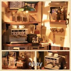 Café Miniature House Kit Kid DIY Dollhouse 3D Wooden Assembly Building Toy Decor Café Miniature House Kit Kid DIY Dollhouse 3D Wooden Assembly Building Toy Decor