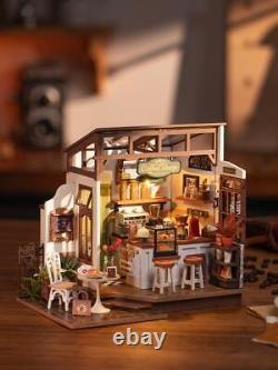 Café Miniature House Kit Kid DIY Dollhouse 3D Wooden Assembly Building Toy Decor