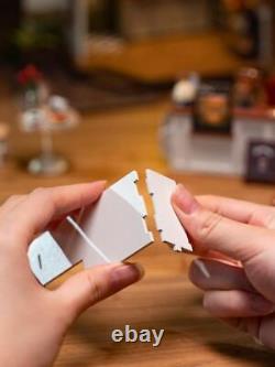 Café Miniature House Kit Kid DIY Dollhouse 3D Wooden Assembly Building Toy Decor