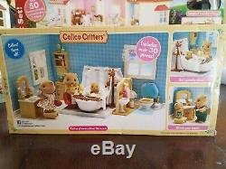 Calico Critters Luxury Townhome Gift Set PLUS Bathroom set & Cosmetic Counter