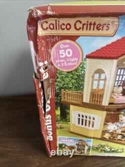 Calico Critters RED ROOF COUNTRY HOME GIFT SET Bonus Gift Set New Open Dmgd Box