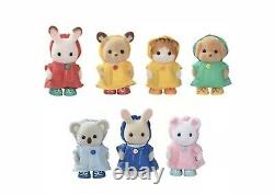 Calico Critters Sylvanian Families Happy Babies in Rain Coat Limited Japan New
