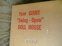 Cardboard Dollhouse Kit Romar Large Play Inside Furniture Dolls 3ft tall Vintage