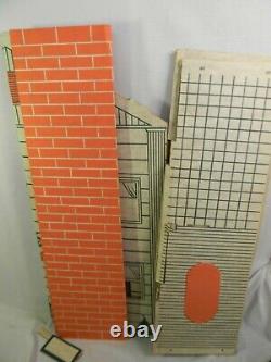 Cardboard Dollhouse Kit Romar Large Play Inside Furniture Dolls 3ft tall Vintage