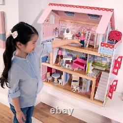 Casa De Muñecas Barbie Para Niñas De Madera Con Juego De Muebles Incluido