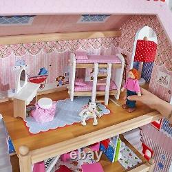 Casa De Muñecas Barbie Para Niñas De Madera Con Juego De Muebles Incluido