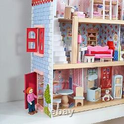 Casa De Muñecas Barbie Para Niñas De Madera Con Juego De Muebles Incluido