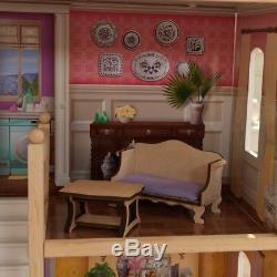 Charlotte Classic Wooden Dollhouse Barbie Size Kids Playhouse Girl Doll House