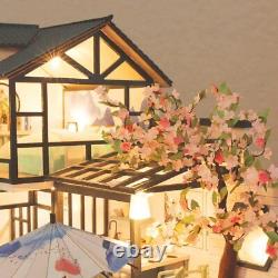 Chinese Wooden DIY Miniature Dollhouse Kit with Furniture, LED Lights, Dustcover