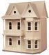 Classic Victorian Style Dollhouse Kit Princess Anne 2 Story Bay Windows 6 Rooms