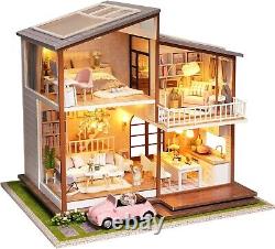 Colorful DIY Dollhouse Miniature Kit Complete with Furniture & Accessories