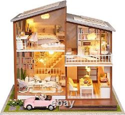 Colorful DIY Dollhouse Miniature Kit Complete with Furniture & Accessories