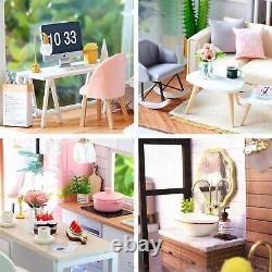 Colorful DIY Dollhouse Miniature Kit Complete with Furniture & Accessories
