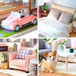 Colorful DIY Dollhouse Miniature Kit Complete with Furniture & Accessories