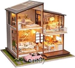Colorful DIY Dollhouse Miniature Kit Complete with Furniture & Accessories