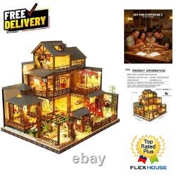 Creative Japanese Dollhouse Kit with Eco-Friendly Materials Music Box Included