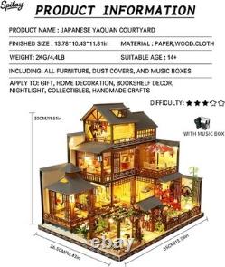 Creative Japanese Dollhouse Kit with Eco-Friendly Materials Music Box Included