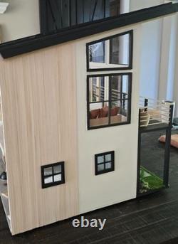 Custom 112 Modern Dollhouse Fully Furnished Contemporary Miniature House