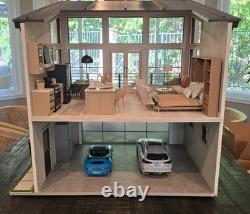 Custom 112 Modern Dollhouse Fully Furnished Contemporary Miniature House
