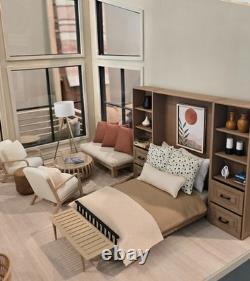 Custom 112 Modern Dollhouse Fully Furnished Contemporary Miniature House