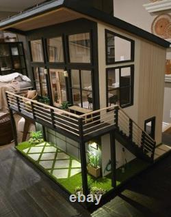 Custom 112 Modern Dollhouse Fully Furnished Contemporary Miniature House