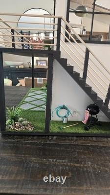 Custom 112 Modern Dollhouse Fully Furnished Contemporary Miniature House