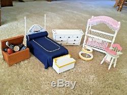 Custom Wooden Dollhouse with Furniture and miniatures