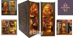 Customizable 3D Book Nook Kit with LED Light Ideal for Home Decor Enthusiasts