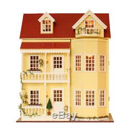 Cute Doll House The Furniture Wooden DIY Dolls Dollhouse Miniature Kit Kids Gift