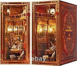 DIY Book Nook Kit Beauty and The Beast Dollhouse Miniature Booknook Bookshelf