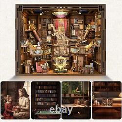 DIY Book Nook Kit Miniature Dollhouse Booknook Kit 3D Wooden Puzzle Bookend