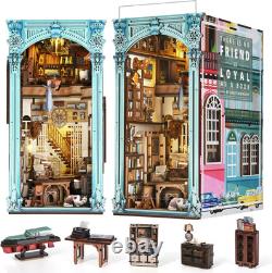 DIY Book Nook Kit, Miniature Dollhouse Booknook Kit, 3D Wooden Puzzle Bookend Bo