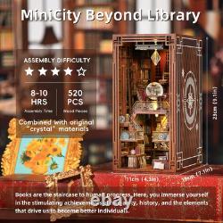 DIY Book Nook Kit, Miniature Dollhouse Booknook Kit, 3D Wooden Puzzle Bookend Bo